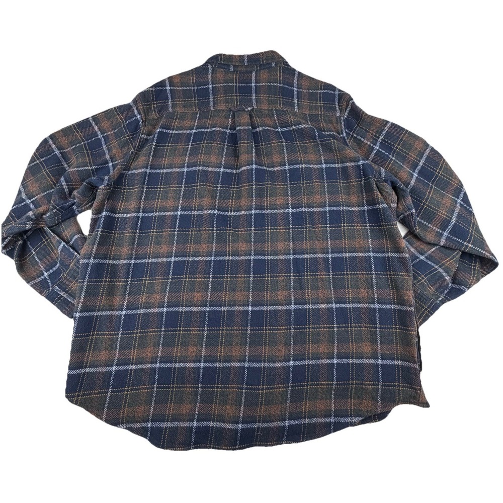 Orvis Flannel Shacket Shirt Mens XXL Blue/Brown Plaid‎ Heavyweight Button Up - Picture 3 of 15